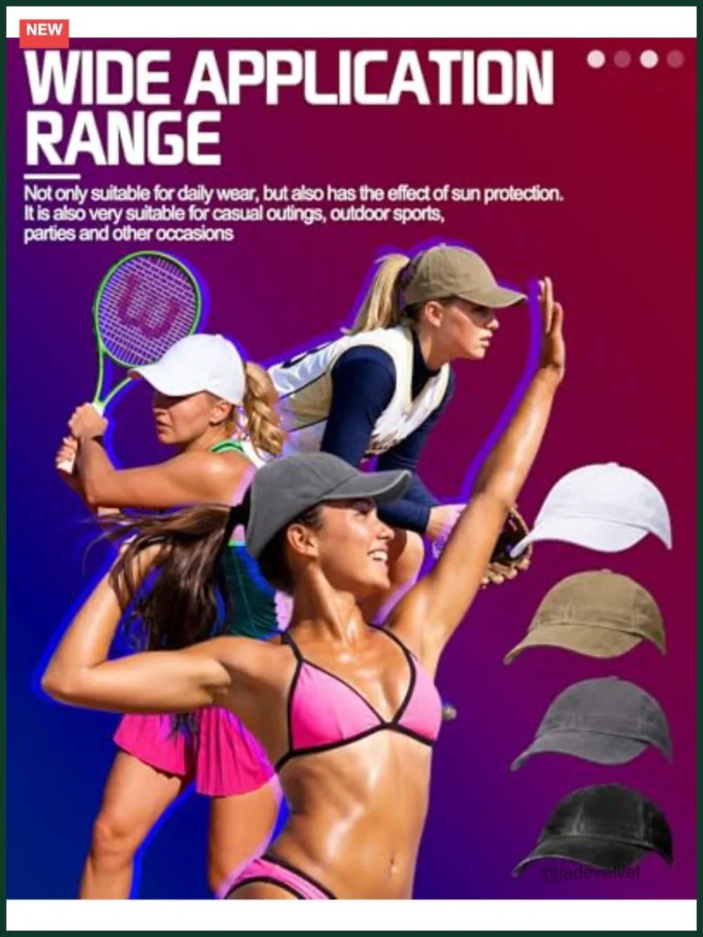 4 Pack Backless Ponytail Hat for Dreadlocks Adjustable Baseball Cap